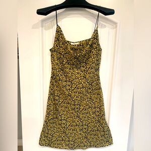 Cowl neck floral dress